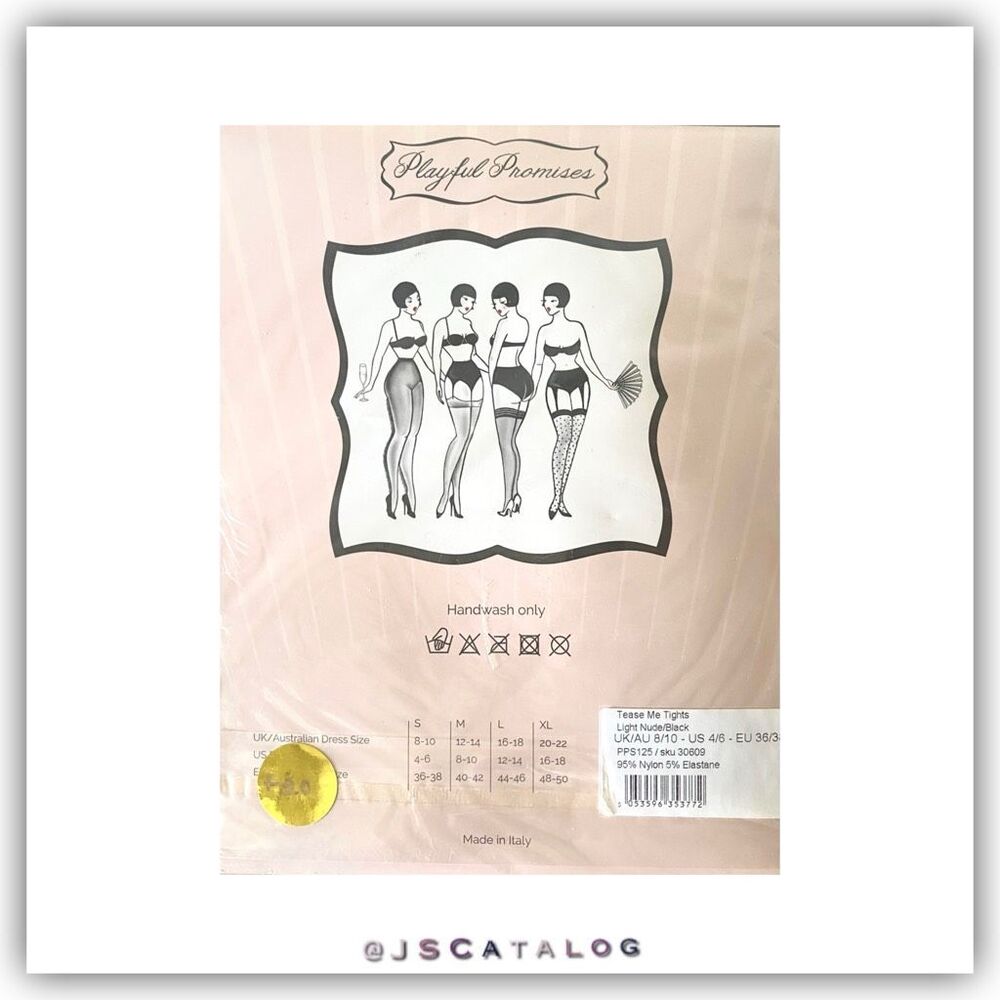 NEW Sheer Nude Pantyhose with Embroidered Design - Picture 2 of 2